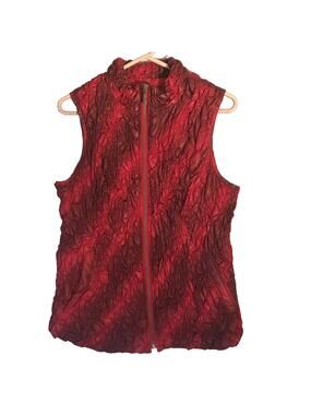 Christopher & Banks VEST size M RED Quilted Vintage